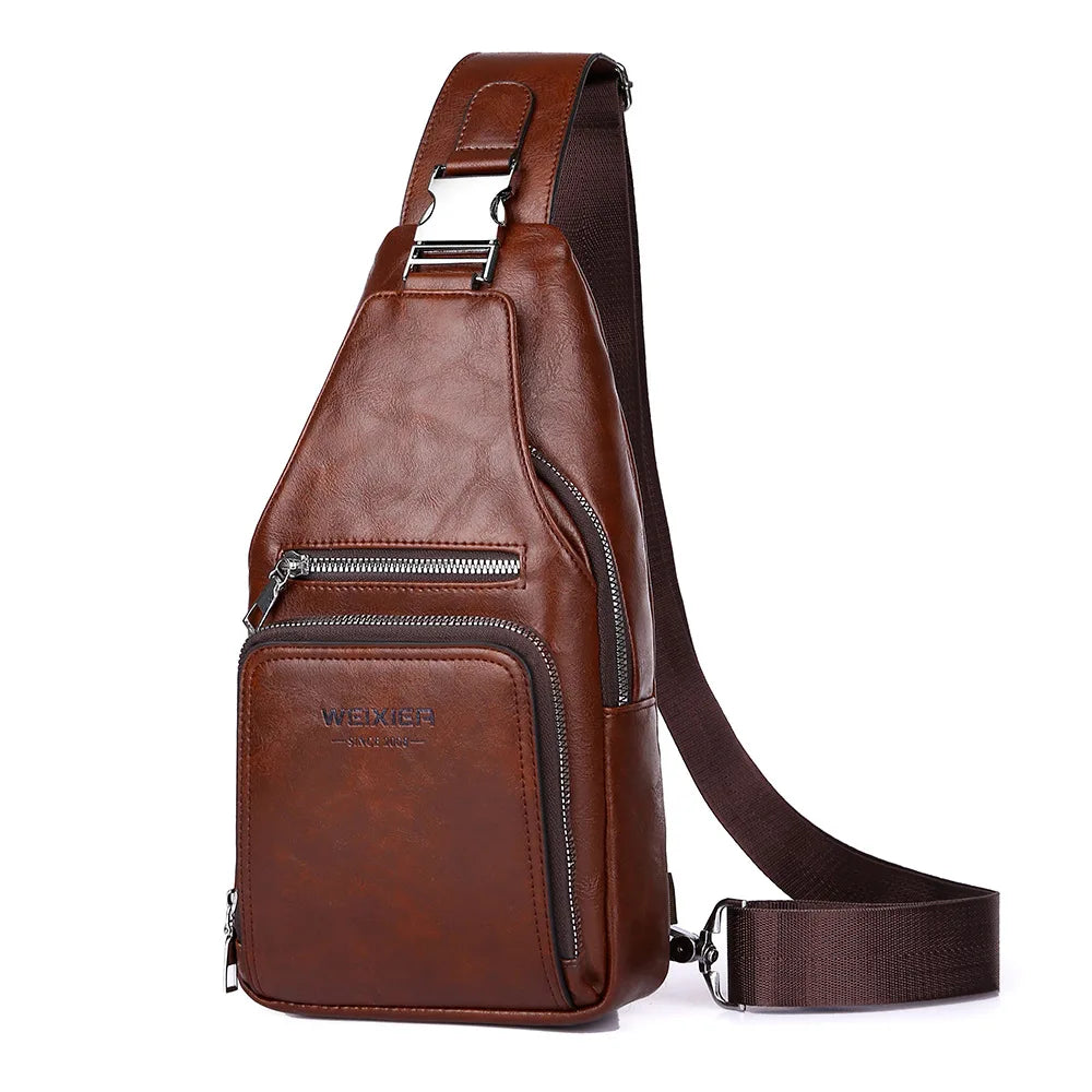 Men S Women Crossbody Large-Capacity Waterproof Cycling Zipper Simple Single-Shoulder Backpack
