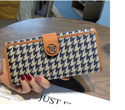 Long Purse Women S Leather Canvas Wallet Multi-Card Bag Large Capacity Mobile Phone Advanced