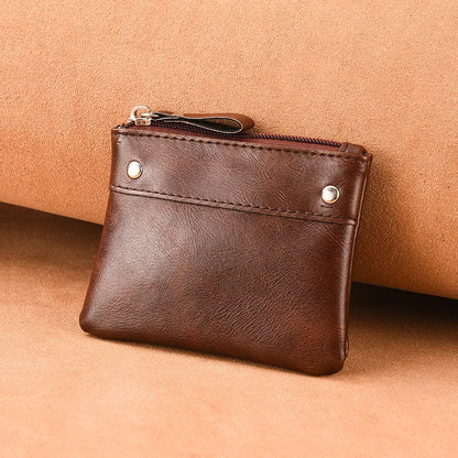 Change Purse Men Short Thin Solid Color Pu Mini Zipper Card Coin