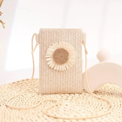 Flower Woven Crossbody Bag – Women's Mini Phone Purse