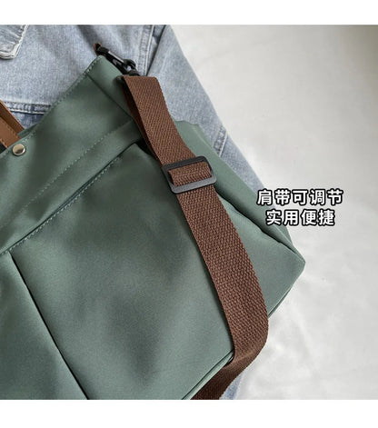 Homefish Stylish Nylon Women S Tote Bag Shoulder Handbag Large Capacity Two Pockets Commuting