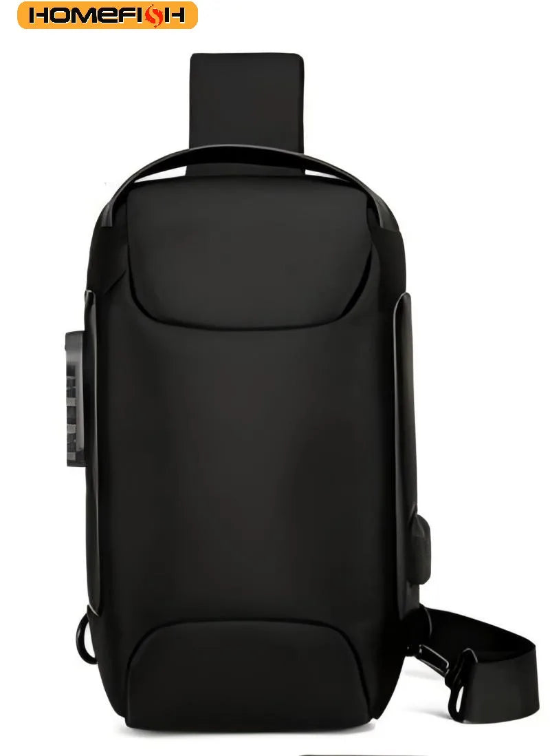 Homefish Usb Crossbody Bag Anti-Theft Shoulder Bags Waterproof Oxford Waist Multifunction Short