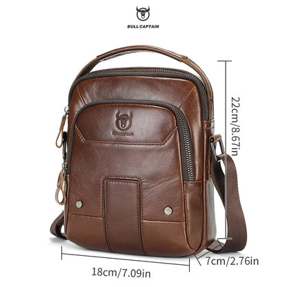 Top-Grain Cowhide Single-Shoulder Crossbody Bag Genuine Leather Men S Ipad Computer Storage