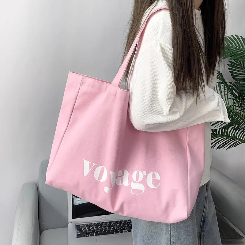 Voyage Canvas Tote Bag – Large Capacity Shoulder Bag for Women