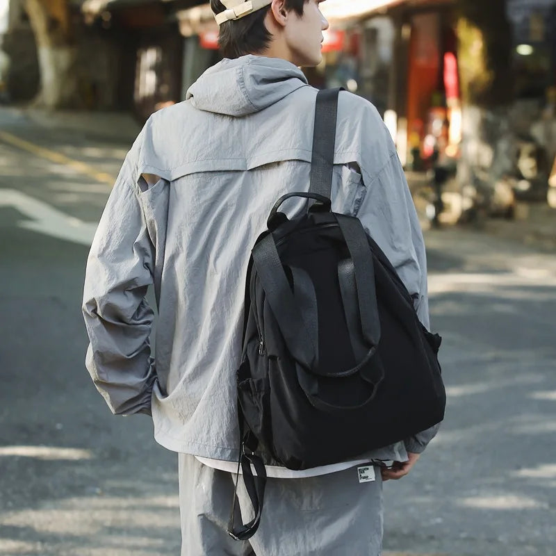 Waterproof nylon shoulder backpack women lightweight literary simple large capacity handbag