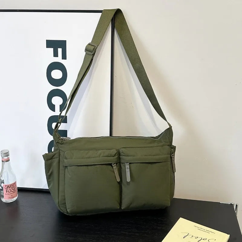 Crossbody Bag with Dual Front Pockets – Large Capacity Shoulder Purse