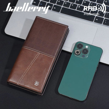 Light Thin Spliced Large-Capacity Wallet Men S Long Retro Business Multi-Slot Soft Wallet - Soft