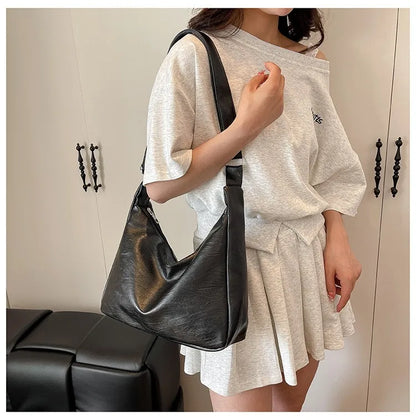 Homefish Leather Commuter Vintage Casual Tote Bag Maillard Stylish Crossbody Bags Women Texture