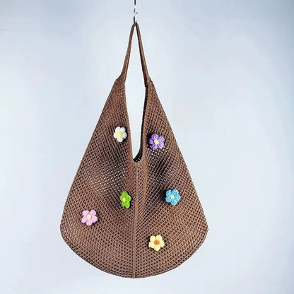Summer Beach Tote Shoulder Bag Straw Weav Handbag Large Capacity Vacation Weaving Hollow Bags Women