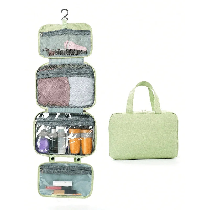 Four-Fold Dry Wet Separation Portable Bag Hanging Multi-Color Storage Toiletries Cosmetics