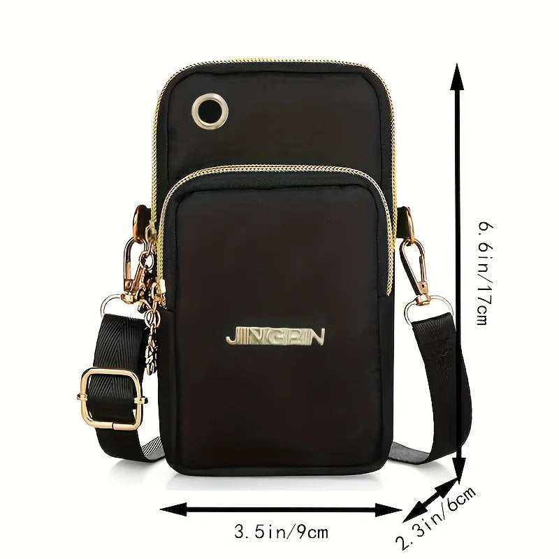 Nylon Crossbody Phone Bag for Women – Lightweight Mini Messenger Purse