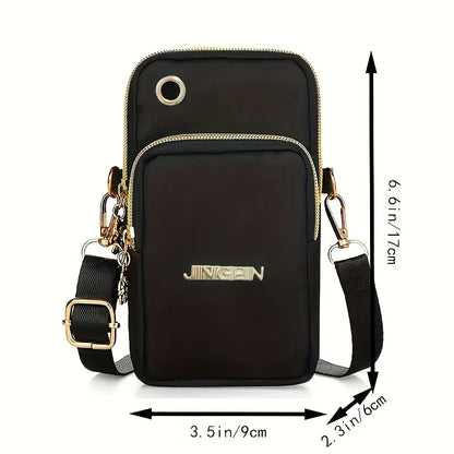 Nylon Crossbody Phone Bag for Women – Lightweight Mini Messenger Purse