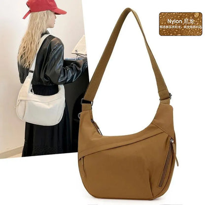 Fashionable Languid Lazy Wind Large Capacity Crossbody Bag Simple All Kinds Nylon Female Trend Light
