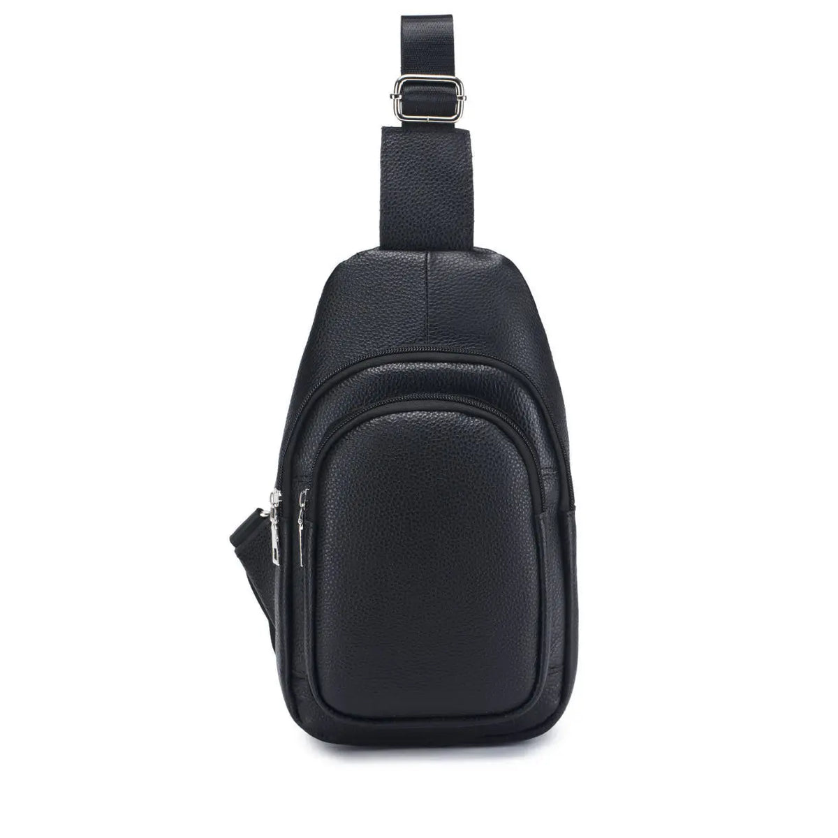 Men S Genuine Leather Chest Bag Top Layer Cowhide Retro Casual Style Single-Shoulder Bag Large