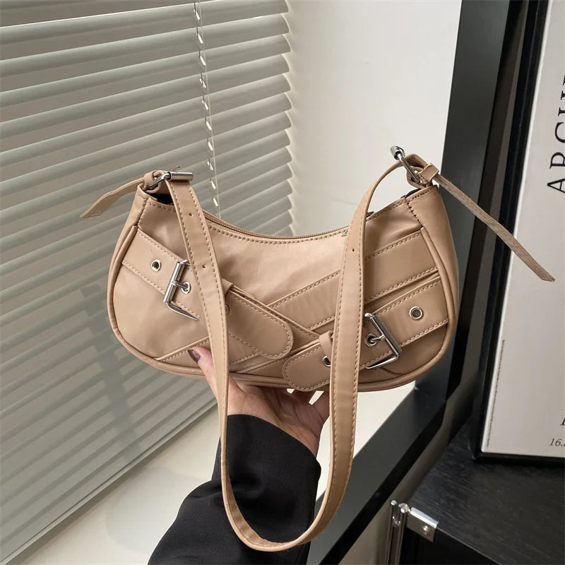 Y2K Vintage PU Leather Crossbody Bag – Women's Mini Shoulder Clutch