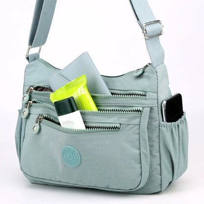 Multi-Layer Shoulder Crossbody Bag Lightweight Oxford Cloth Large Capacity Mobile Phone Storage