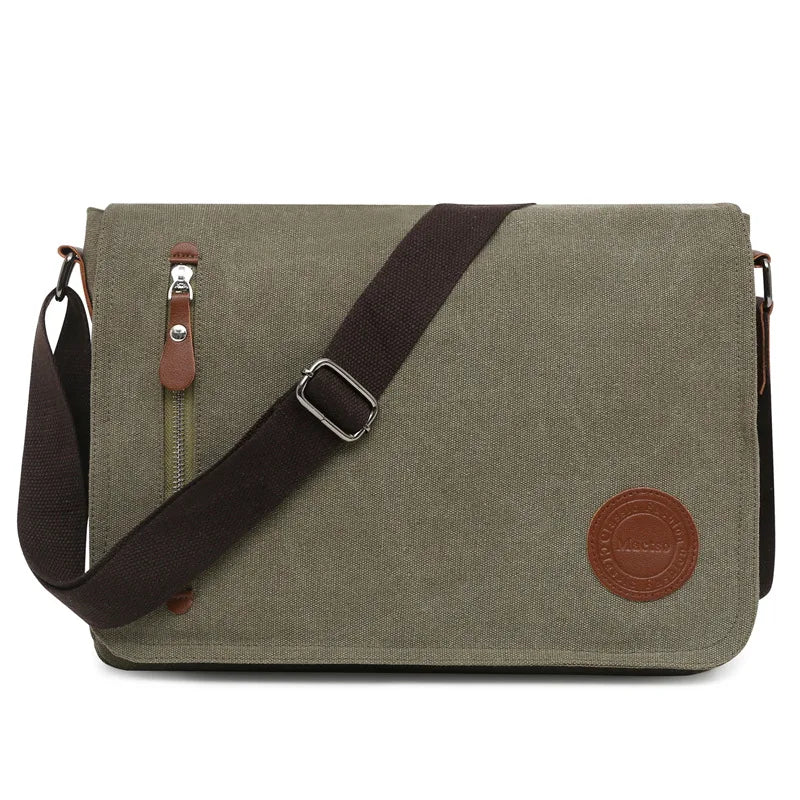Wear-Resistant Canvas Men S Women Casual Single-Shoulder Bag Large Capacity Crossbody