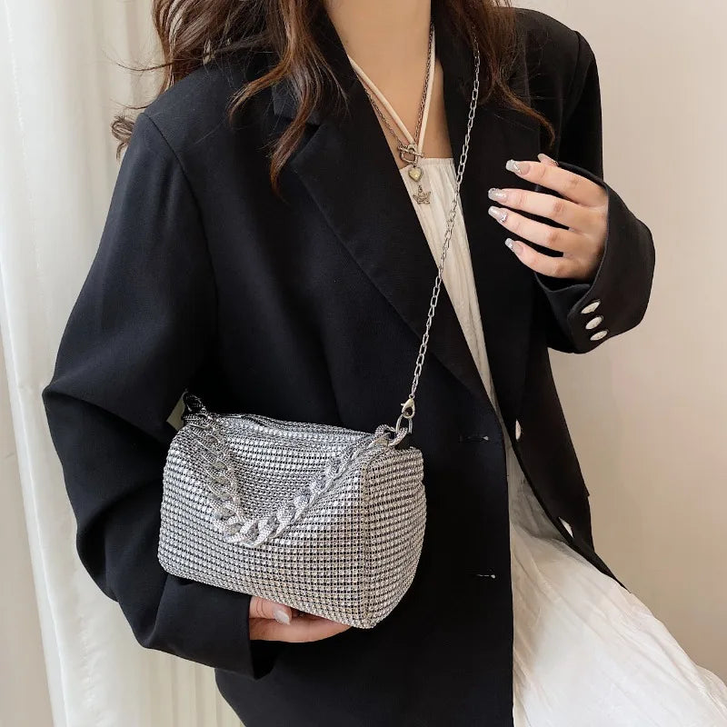 Rhinestone Chain Bag – Women's Glam Shoulder & Crossbody
