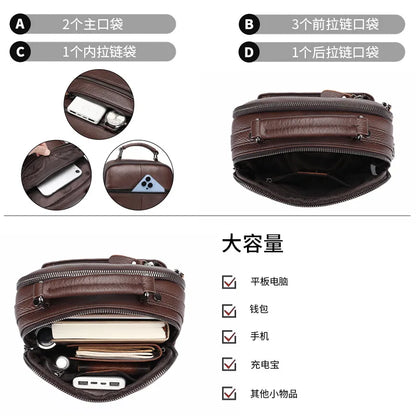 Cowhide Single-Shoulder Retro Genuine Leather Crossbody Bag