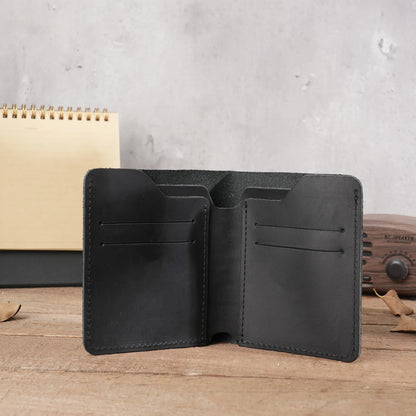 Crazy Horse Leather Man Bag Premium Card Simple Retro Id Driver S License Wallet Bank Bus