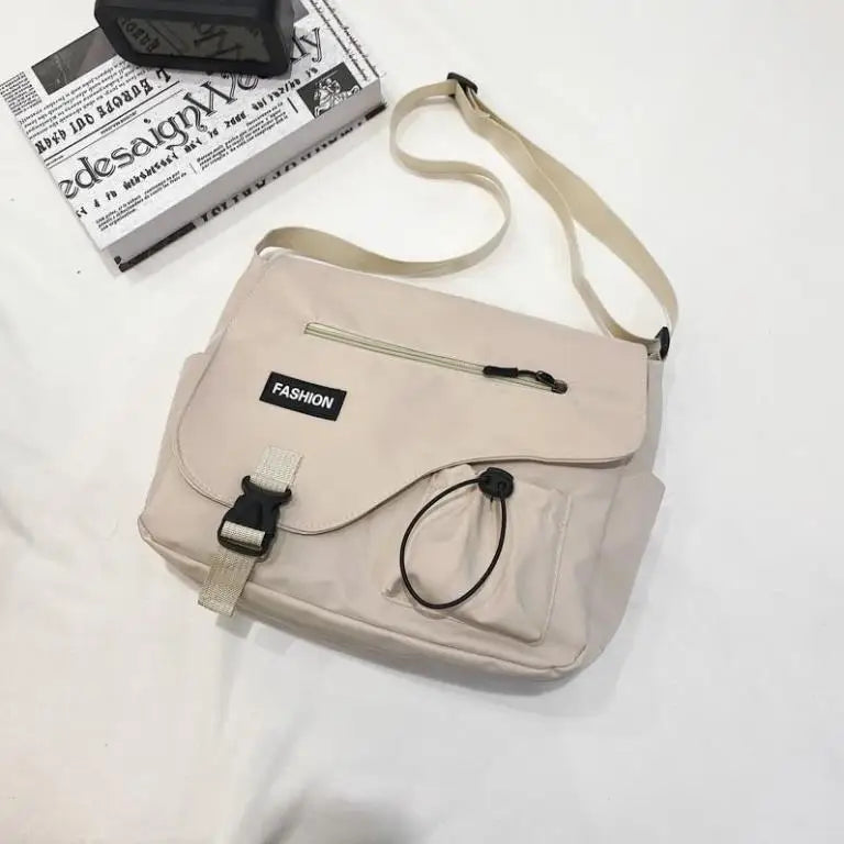 Messenger Bag – Large Capacity Canvas Shoulder Bag for School and Casual Use
