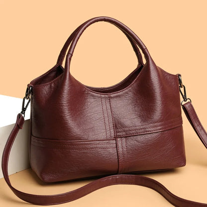 Single Shoulder Bag Pu Leather Large-Capacity Women S Handbag Multiple Compartments
