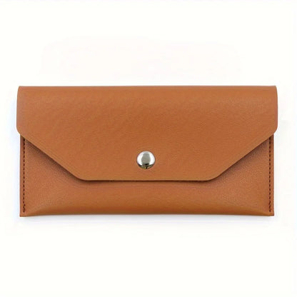 PU Leather Envelope Wallet with Card Holder & Cash Slots