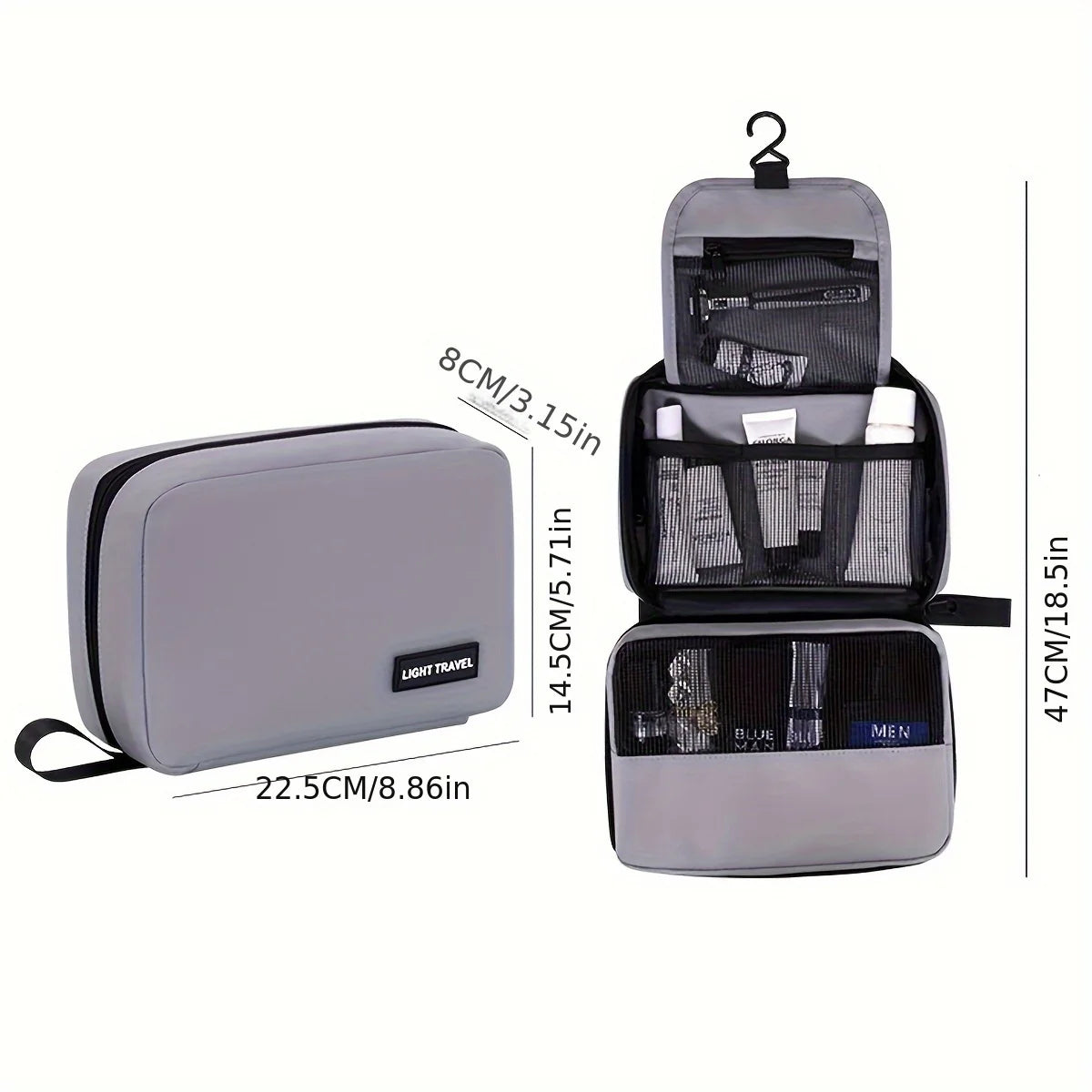 Men Foldable Toiletry Bag Travel Business Layered Multiple Pockets Cosmetic Makeup Cases Male