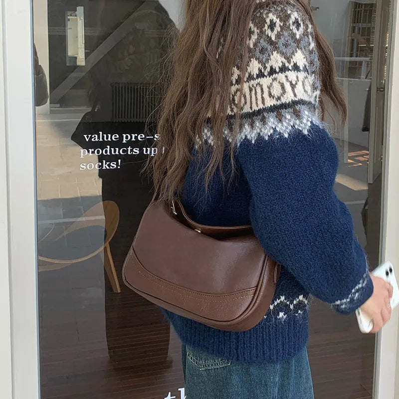 This Retro Single-Shoulder Underarm Bag Is Versatile Crossbody Dumpling Ladies