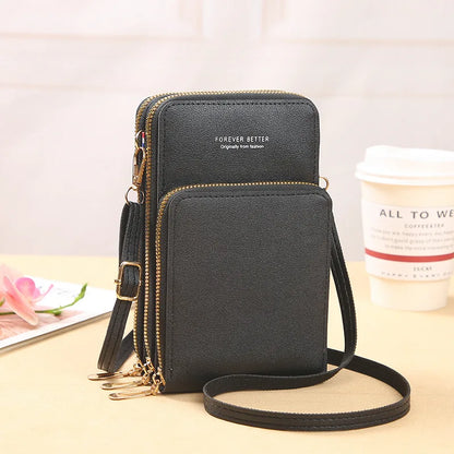 Large Capacity Multi Functional Solid Color Simple Single Shoulder Small Bag Touch Screen Crossover
