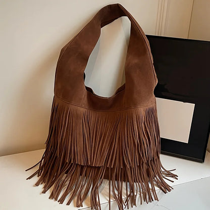 Fringe Tassel Tote Bag – Women's Boho Shoulder Handbag