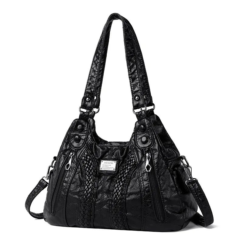 Women S Tote Bag Large-Capacity Handbag Horizontal Soft Leather Women S Single-Shoulder Bag - Soft
