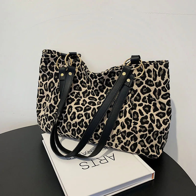 Leopard Print Handbag – Large Capacity Women's Shoulder Tote