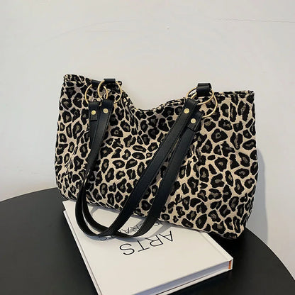 Leopard Print Handbag – Large Capacity Women's Shoulder Tote