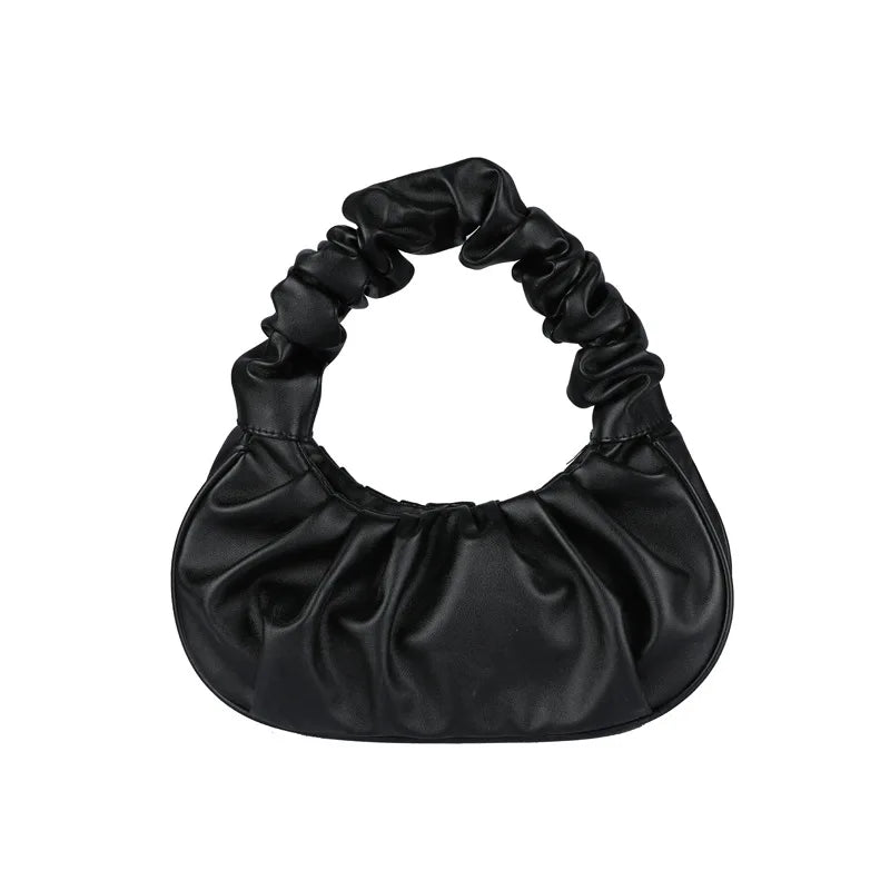 Homefish Pleated Pu Cloud Handlebags Women Leisure Armpit Shoulder Bags Dumpling Handbag Female