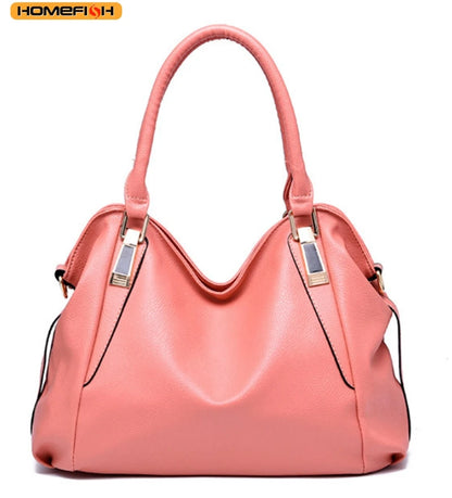 Trendy Casual Shoulder Crossbody Bag Homefish Solid Soft Large Capacity Handbag Women - Soft
