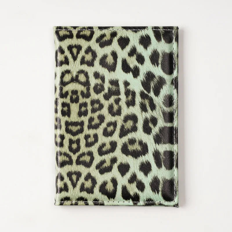 Leopard Print Passport Protective Cover Travel Holder Wallet Gift Pu Leather Card Case Unisex