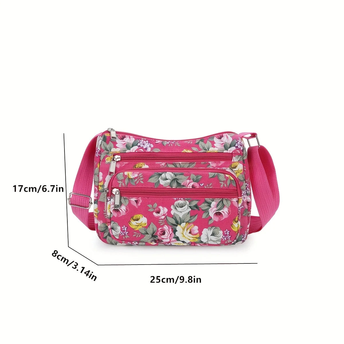 Large Capacity Floral Crossbody Shoulder Bag for Women