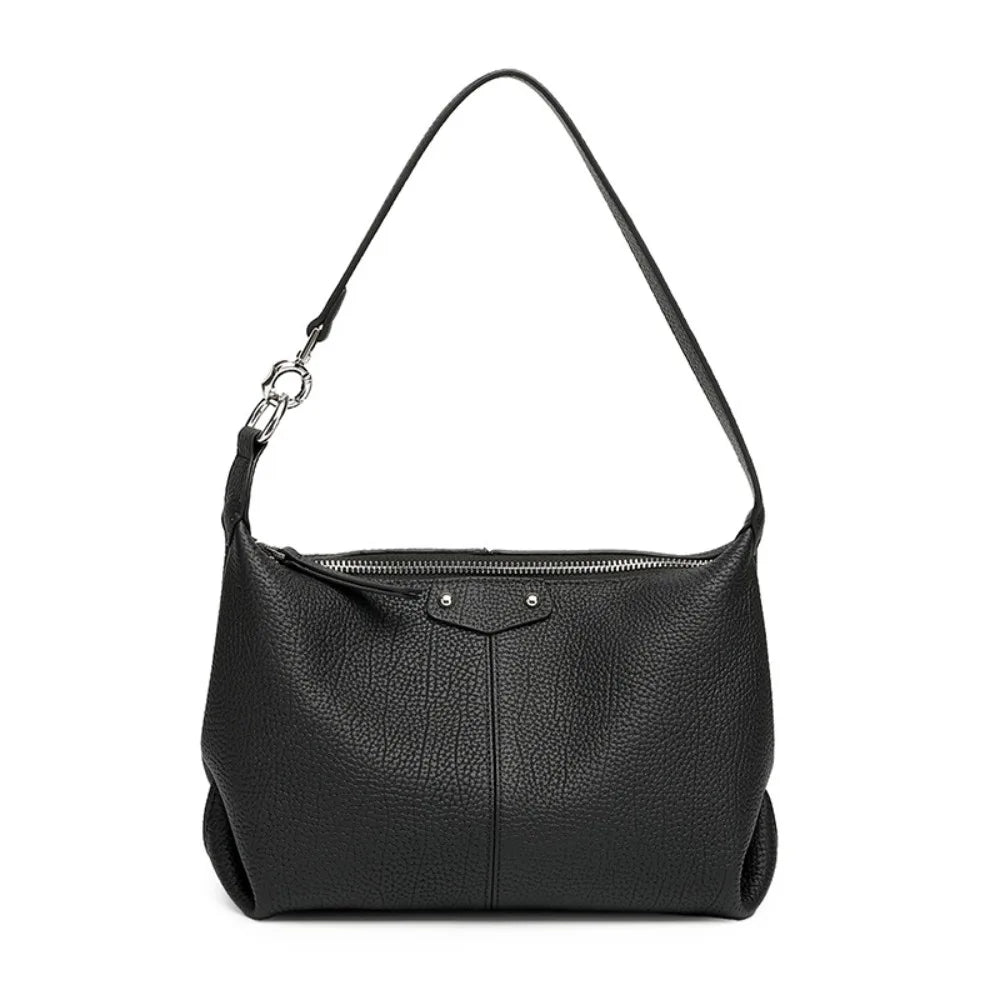 Genuine Leather Ladies Hand-Held Tote Bag Large-Capacity Simple Commuting Crossbody Bag