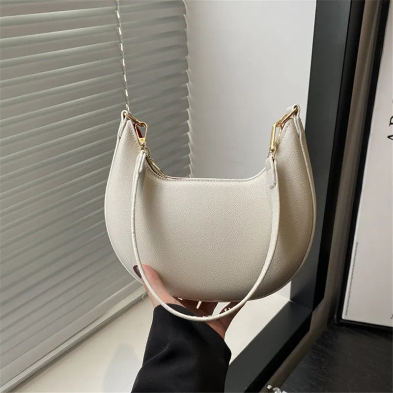 Women's Crescent Crossbody Bag – Luxury Leather Shoulder Bag