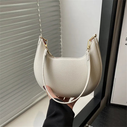 Women's Crescent Crossbody Bag – Luxury Leather Shoulder Bag