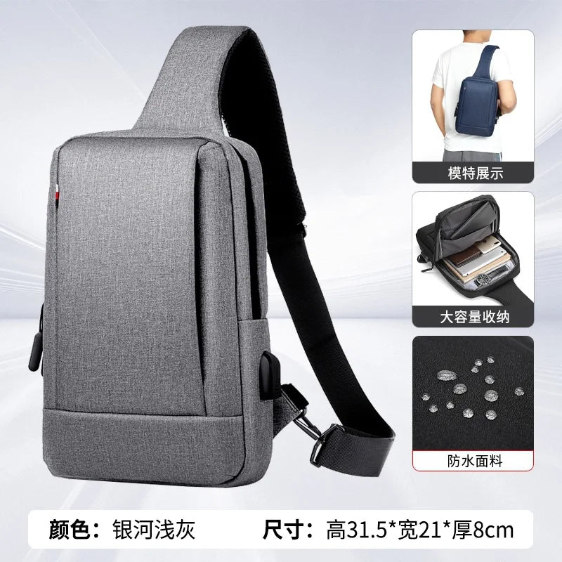 Fashionable Men S Chest Bag Light Leisure Women Cross Body Oxford Cloth Waterproof Shoulder
