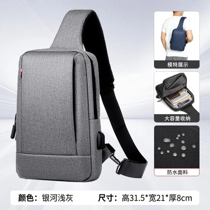 Fashionable Men S Chest Bag Light Leisure Women Cross Body Oxford Cloth Waterproof Shoulder