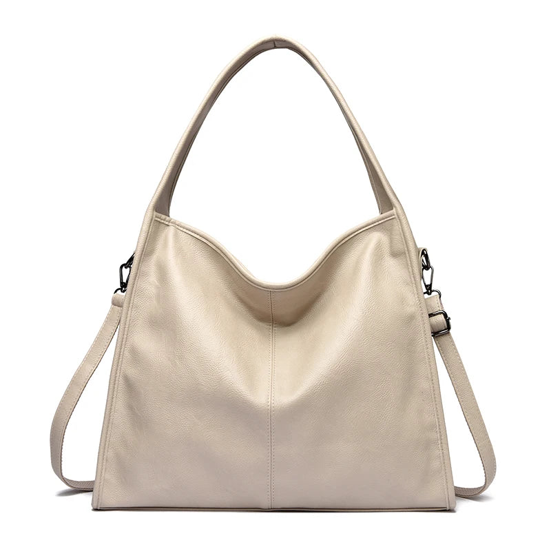 Vintage Oil Wax Leather Tote Bag for Women – Large Capacity