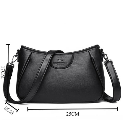 Retro Leather Crossbody Bag for Women – Elegant Shoulder Purse
