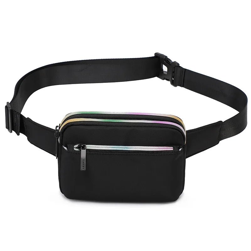 Women S Waist Bag Multi-Layer Large Capacity Zipper Waterproof Portable Breast - Waterproof