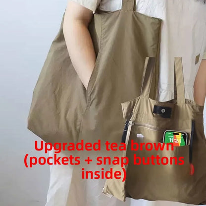 Nylon Tote Bag – Women's Lightweight Shoulder Bag for Daily Use