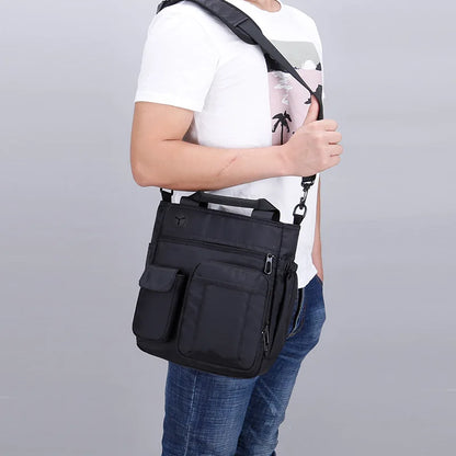 Shoulder Crossbody Bag Men S Casual Multi-Function Portable Business Oxford Cloth File Computer