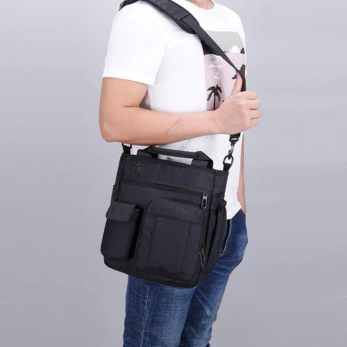 Shoulder Crossbody Bag Men S Casual Multi-Function Portable Business Oxford Cloth File Computer