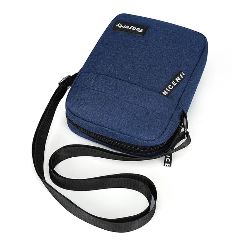 Men S Small Trendy Shoulder Bag Small Messenger Bag Simple Nylon Mobile Phone Bag